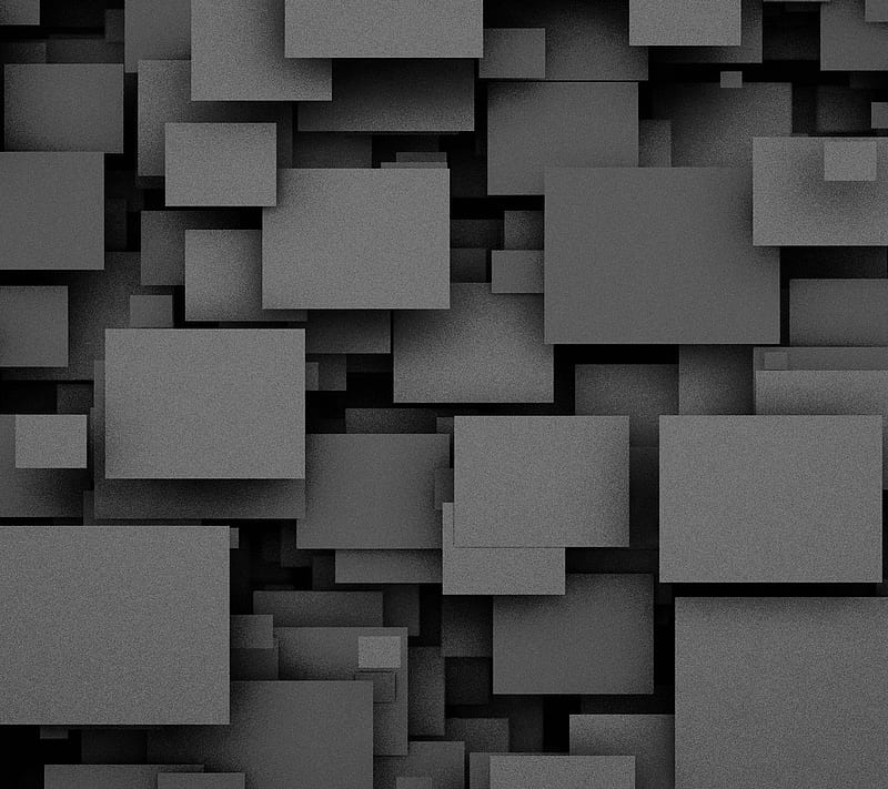 Black Squares, 3d, abstract, pattern, HD wallpaper