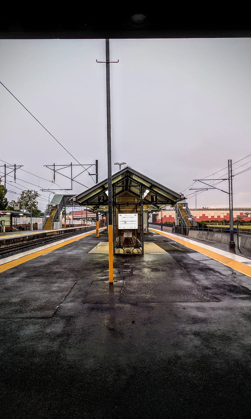 Rainy Commute, contrast, landscape, scenery, train, HD phone wallpaper