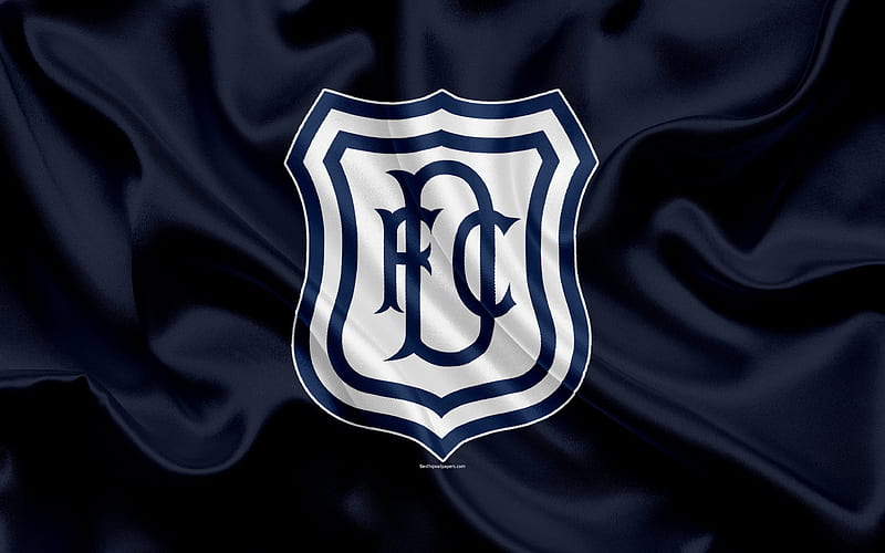 Dundee FC Scottish Football Club, logo, emblem, Scottish Premiership, football, Dundee, Scotland, UK, silk flag, Scottish Football Championship, HD wallpaper
