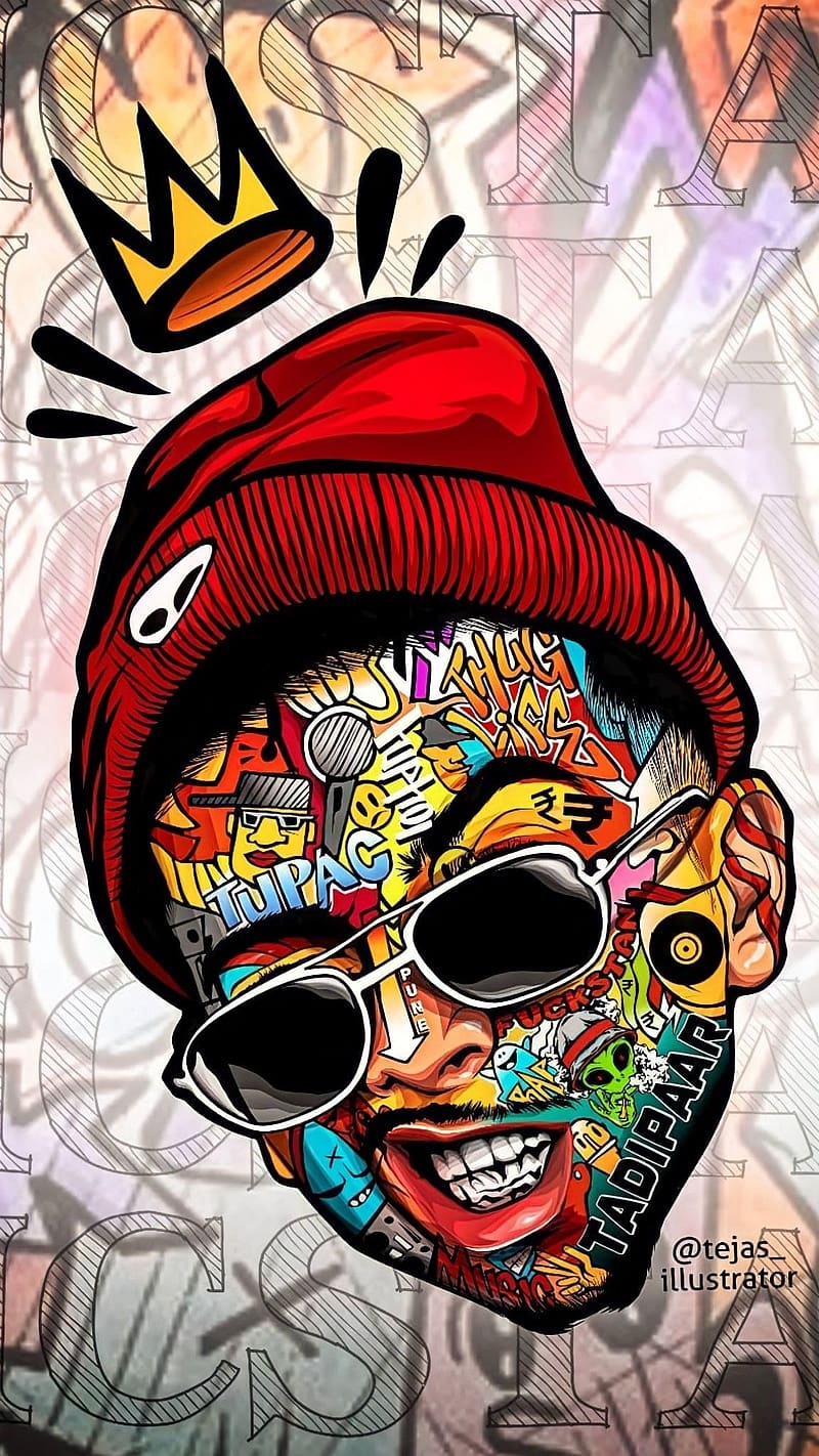 Mc Stan Best, Red Background, rapper, hip hop, HD phone wallpaper
