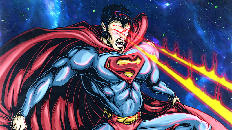 Superman Laser Eye, superman, superheroes, artwork, digital-art, HD wallpaper