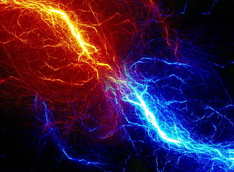 Conflict, abstract, fire, ice, lightning, HD wallpaper | Peakpx