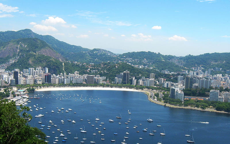 Rio De Janeiro Bay Brazil-architectural landscape, HD wallpaper