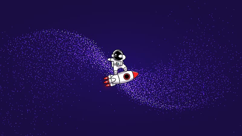 Astronaut Riding Over Rocket Illustration, astronaut, rocket, illustration, artist, artwork, digital-art, HD wallpaper