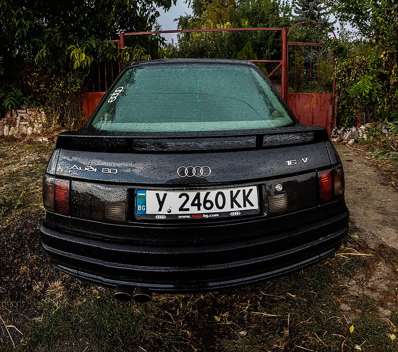 Audi 80 B3 16V, 80, 16v, b3, kamei, audi, black hella, car, bulgaria, sport edition, HD wallpaper