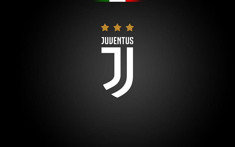 Juventus, football club, logo, Juve, soccer, Seria A, black backround, Juventus new logo, HD wallpaper