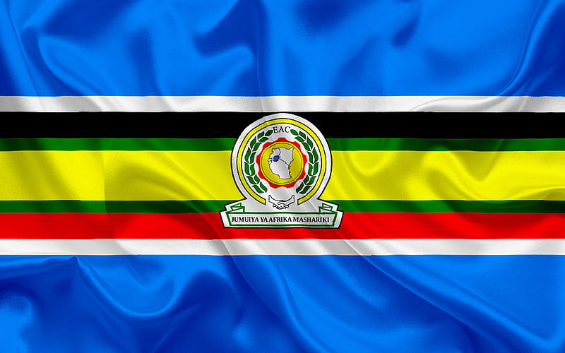 Flag of EAC, East African Community, organization of Africa, silk flag, emblem, HD wallpaper