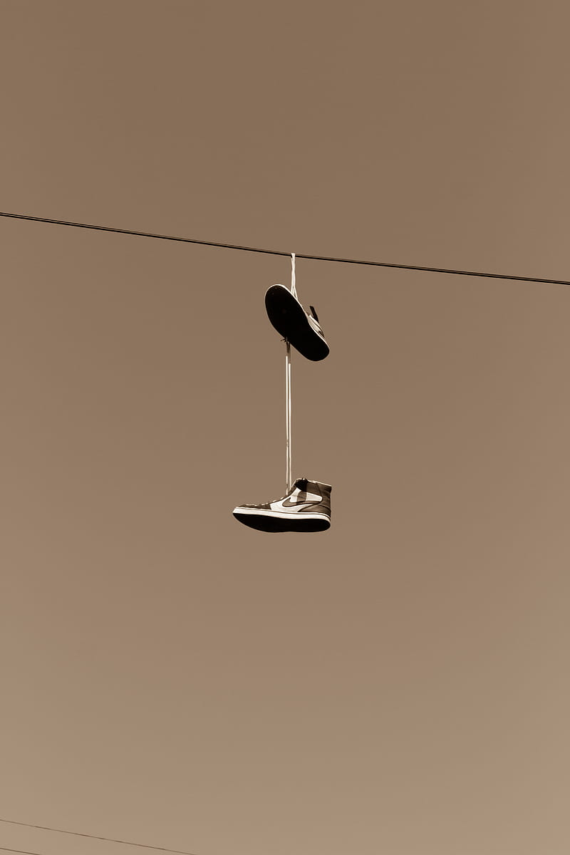 Nike, hang on rope, shoes, HD phone wallpaper