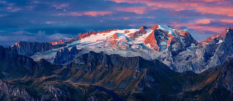 Marmolada Glacier In Italy , glacier, mountains, landscape, nature, HD wallpaper
