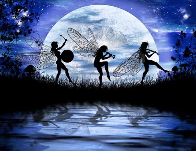 Девочка луна танцуй. Танцы при Луне. Танец эльфов. Фея на фоне Луны. Танцы на Луне.