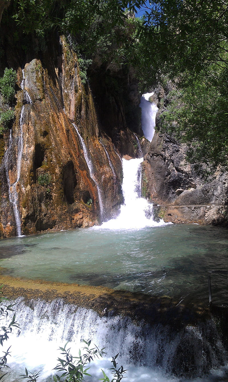Waterfall, gunpinar, nature, turkey, view, HD phone wallpaper
