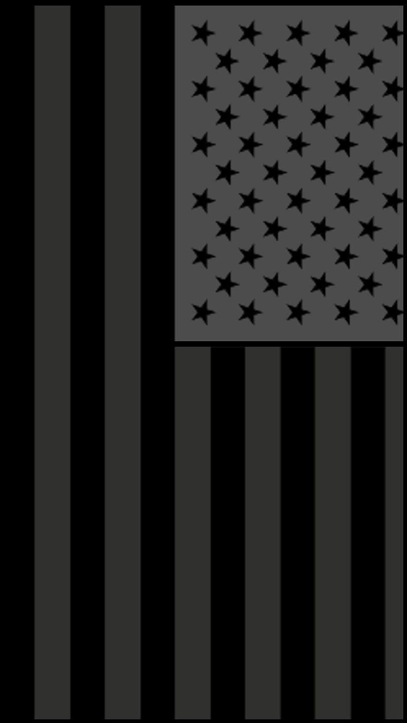 Black And White American Flag Wallpaper