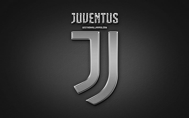 Juventus chrome logo, leather background, Juve, Serie A, fan art, Juventus logo, italian football club, Juventus new logo, Italy, Juventus FC, HD wallpaper