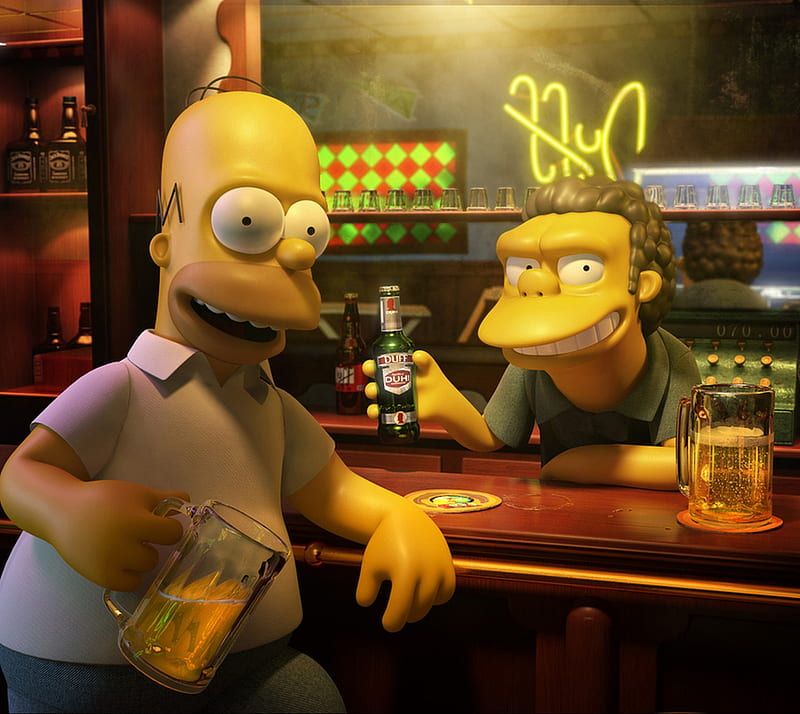 Homer Simpson, beer, cartoon, homer, simpson, HD wallpaper