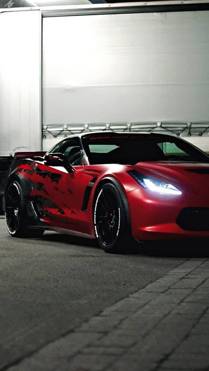 Corvette Z06, black, car, red, HD phone wallpaper | Peakpx