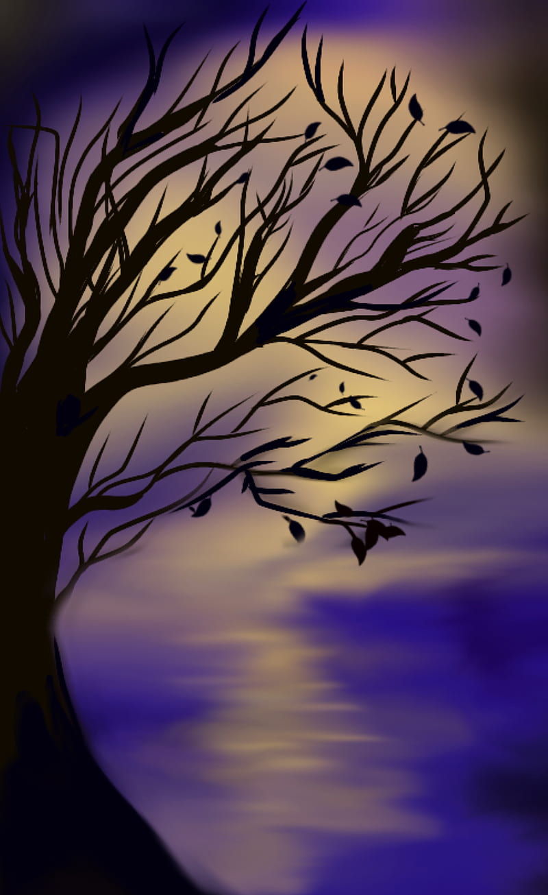 Tree of Hope, birds, dawn, hope, purple, sky, tree, HD phone wallpaper