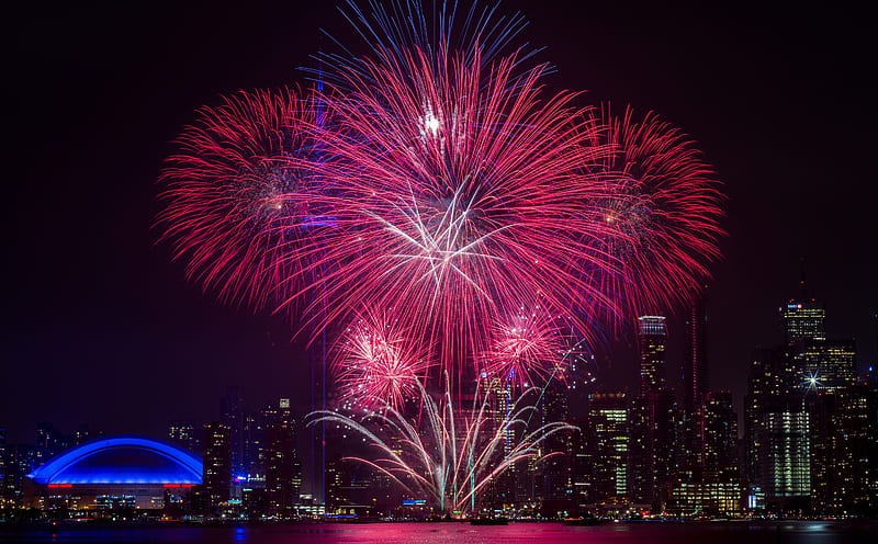 Spectacular Fireworks Ultra, Holidays, New Year, Fireworks, Canada, Spectacular, Celebration, ontario, Toronto, canon, Exploding, newyear, Canon EOS 5D Mark III, Center Island, 5dmkiii, 5D MK III, Canon EOS 5D Mark 3, HD wallpaper