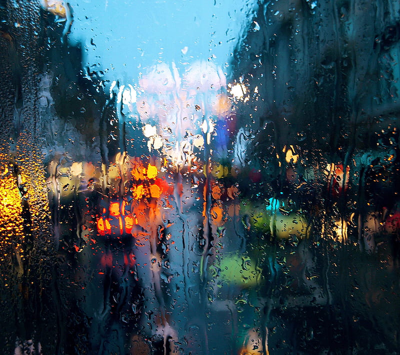 rain, best, city, effects, lights, tablet, view, window, HD wallpaper