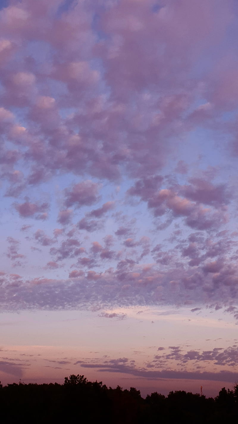 Soft sky, autumn, clouds, cozy, evening, kor4_lives, nature, peach, pink, purple, summer, sunrise, sunset, HD phone wallpaper