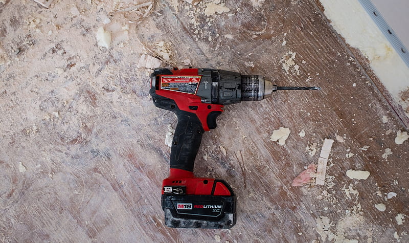 red cordless powerdrill, HD wallpaper