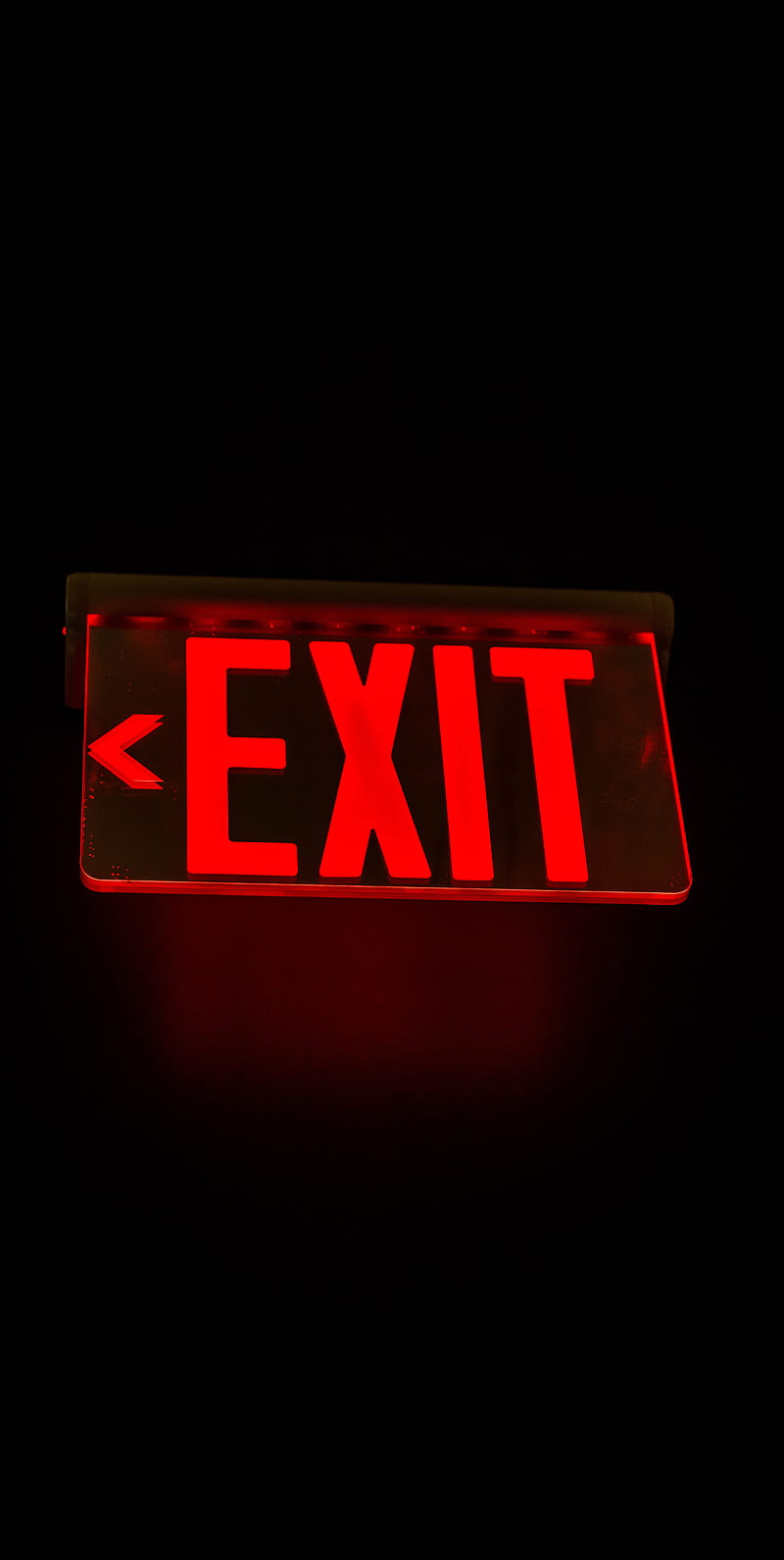 exit, inscription, backlight, dark, red, HD phone wallpaper