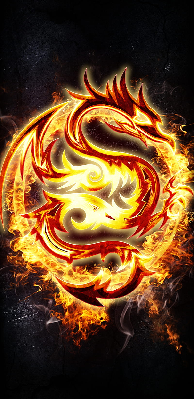 MortalDragon, mortal, dragon, fire, dark, flame, HD phone wallpaper