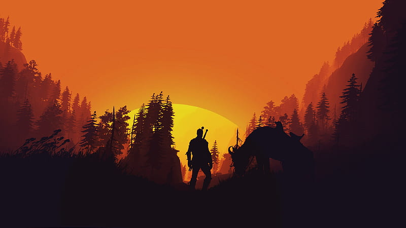 The Witcher 3 Wild Hunt Minimal Art, the-witcher-3, games, ps4-games, xbox-games, pc-games, minimalism, minimalist, HD wallpaper