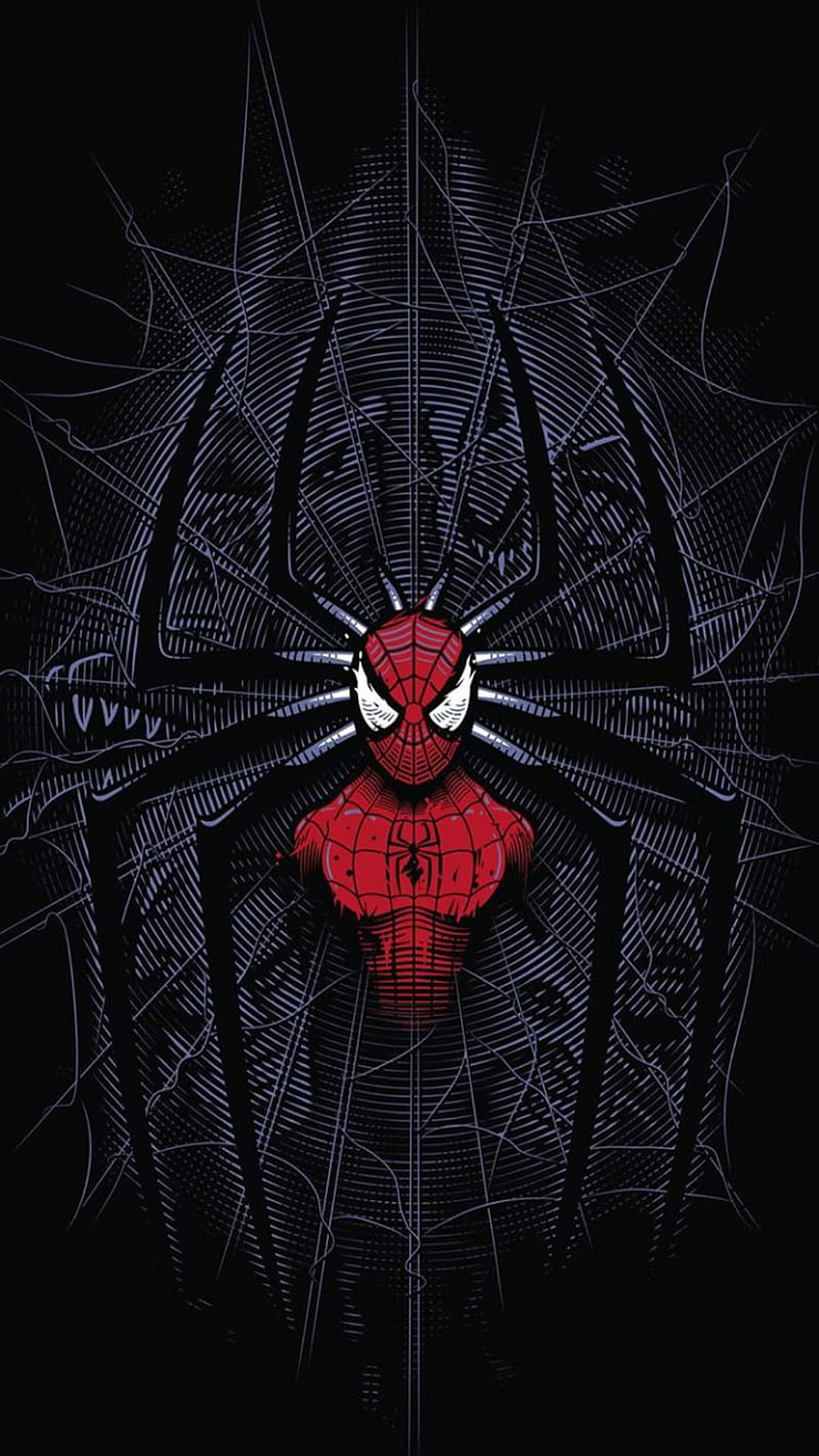 Spiderman, red, black, HD phone wallpaper