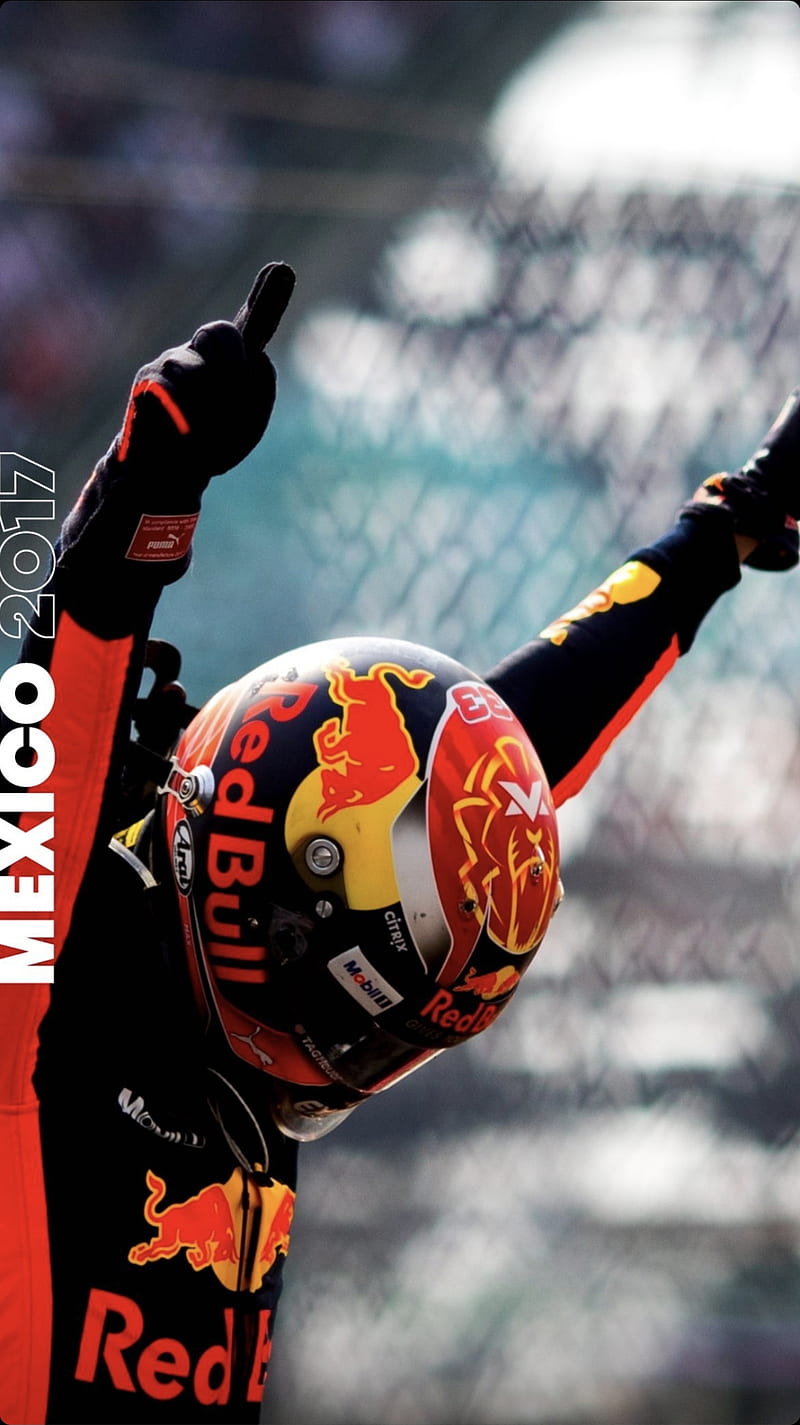 Max Verstappen , 2017, f1, formula 1, helmet, mexico, orange, red bull racing, teams, HD phone wallpaper