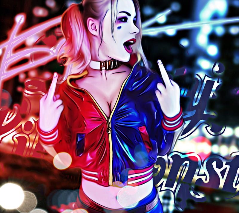 Harley Quinn, funny, girl, love, HD wallpaper