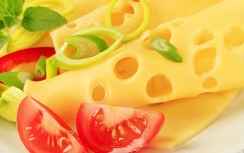 *** Yummy...***, tomatoes, red, food, cheese, yellow, greens, HD wallpaper