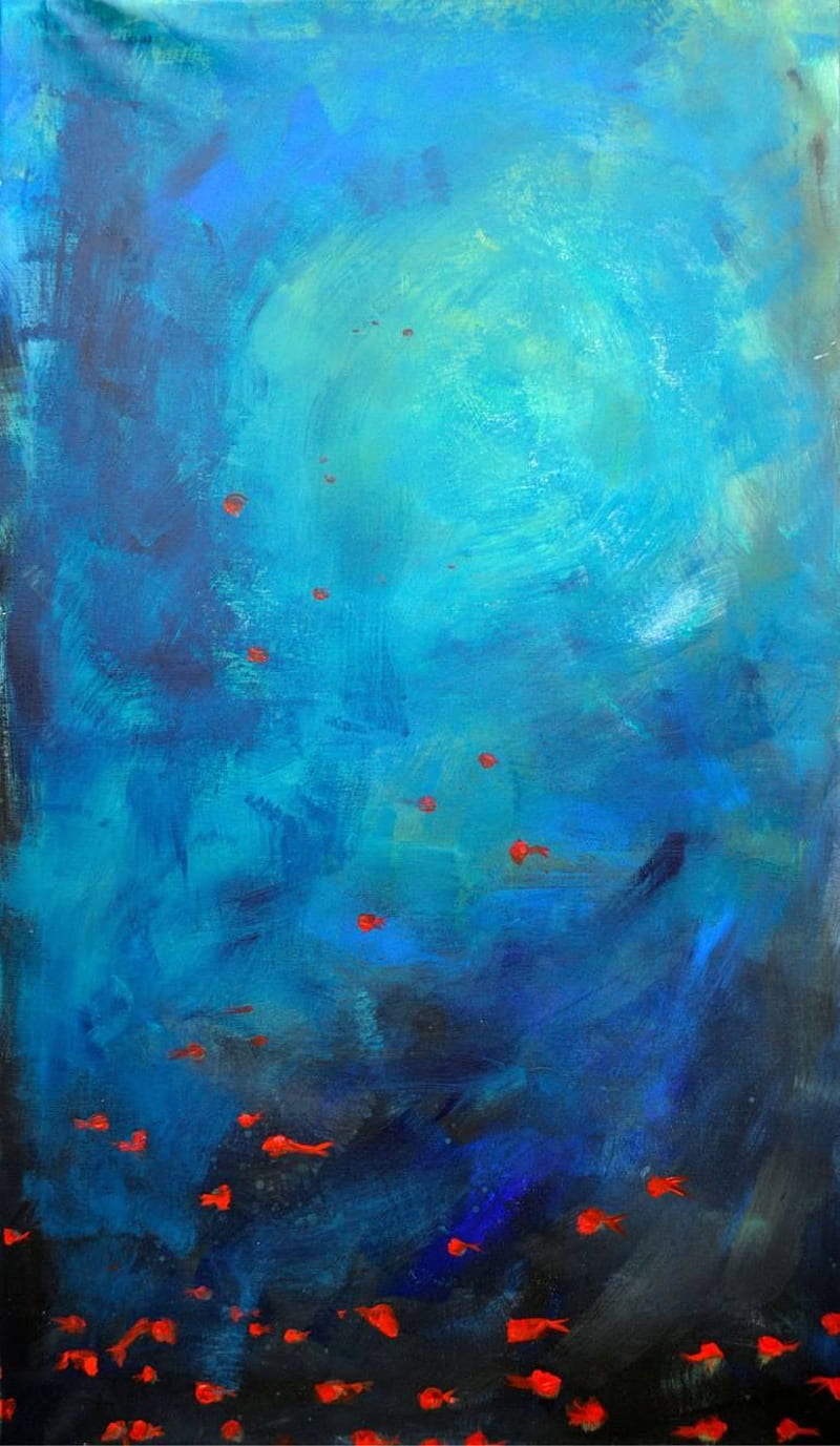 Deep blue ocean Art Print. Ocean art painting, Abstract fish painting, Ocean painting, HD phone wallpaper