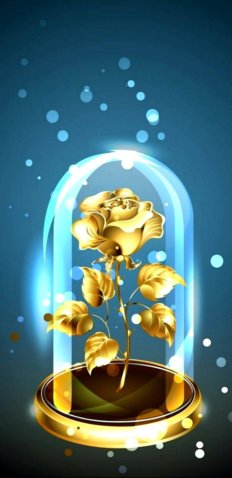 Gold rose , rose, gold, sparkle, HD phone wallpaper