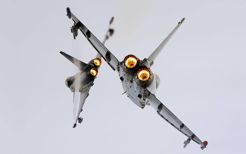 Eurofighter Typhoon German fighter, turbines, rear view, military aircraft, German Air Force, BAE Systems, HD wallpaper