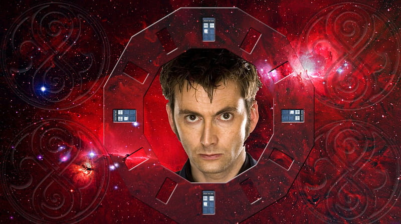 Ten Tardis Clock, Blue Box, Red, Gallifrey, Tennant, Galaxies, Ten, Tardis, Clock, Dr Who, HD wallpaper