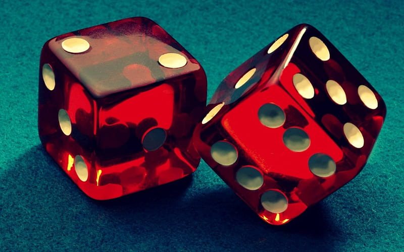 Red Dice, cool, graphy, fun, abstract, HD wallpaper