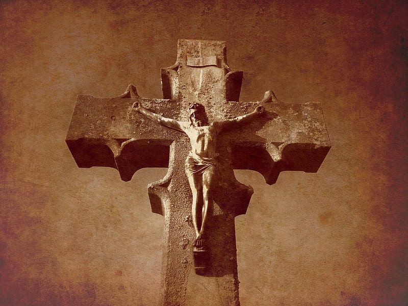 Saved by the cross, Stone, Brown, Cross, Jesus, HD wallpaper