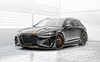 2020, Audi RS6 Avant, Mansory, C8, front view, exterior, tuning RS6, new gray RS6, german cars, Audi, HD wallpaper