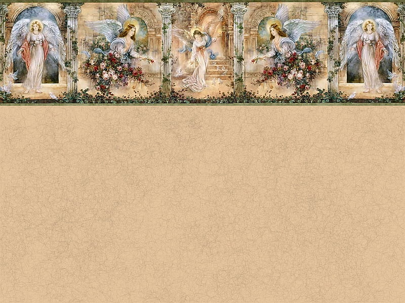 Angels Top Border F2, art, top border, background, computer graphics ...