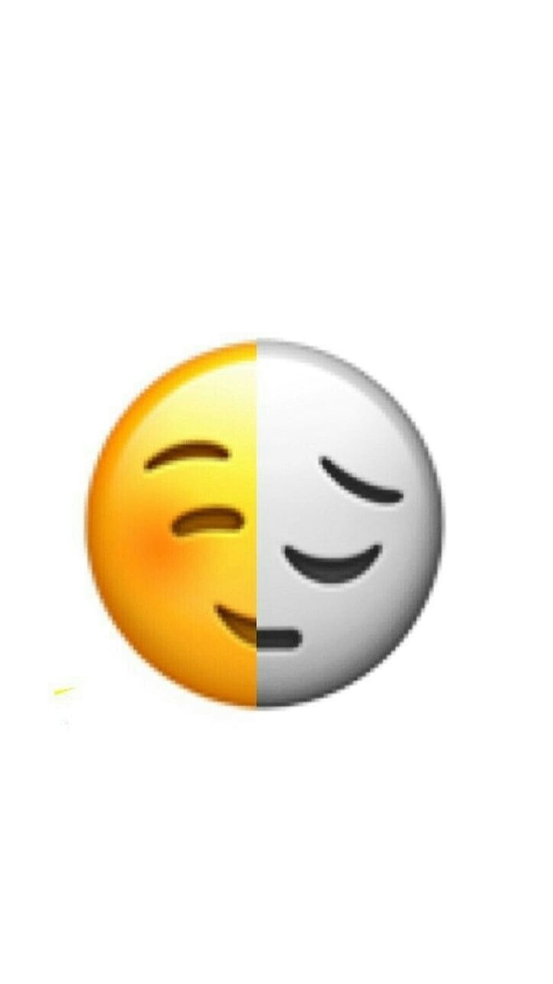 Fake Smile, Half Yellow Emoji, emotion, HD phone wallpaper