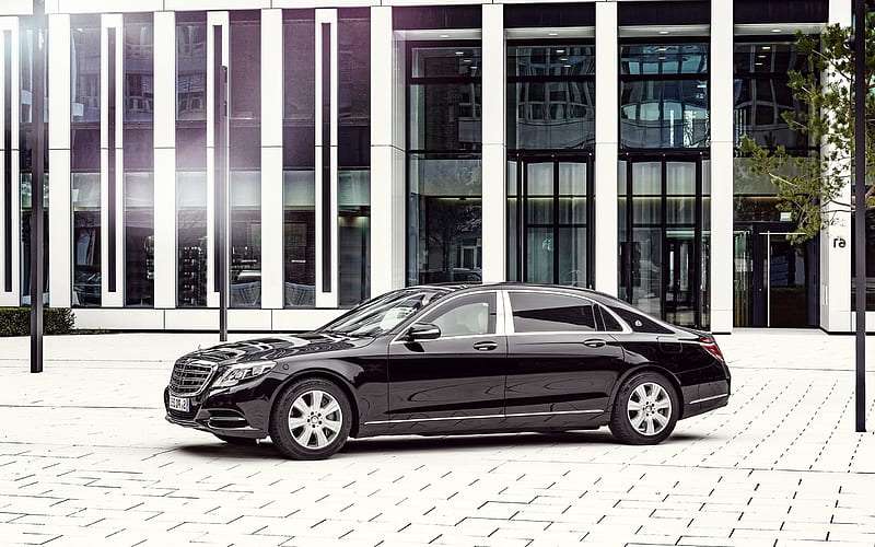 Mercedes-Maybach S600, Guard, 2016, armored Mercedes, luxury cars, black Maybach, HD wallpaper
