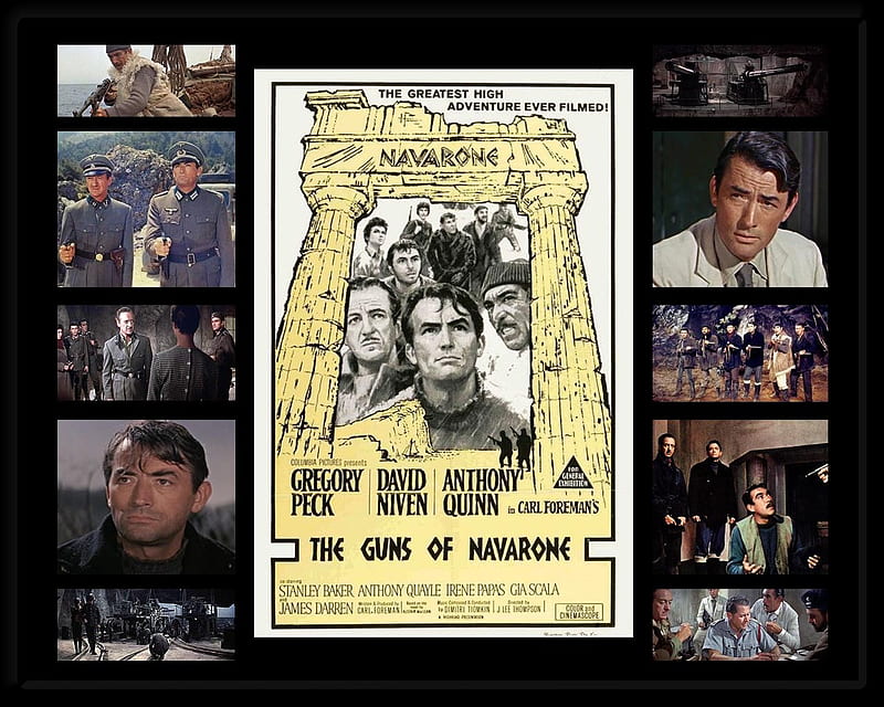 The Guns of Navarone 1961, gregory, guerra, baker, niven, film, quinn, guns, quayle, navarone, movies, peck, david, HD wallpaper
