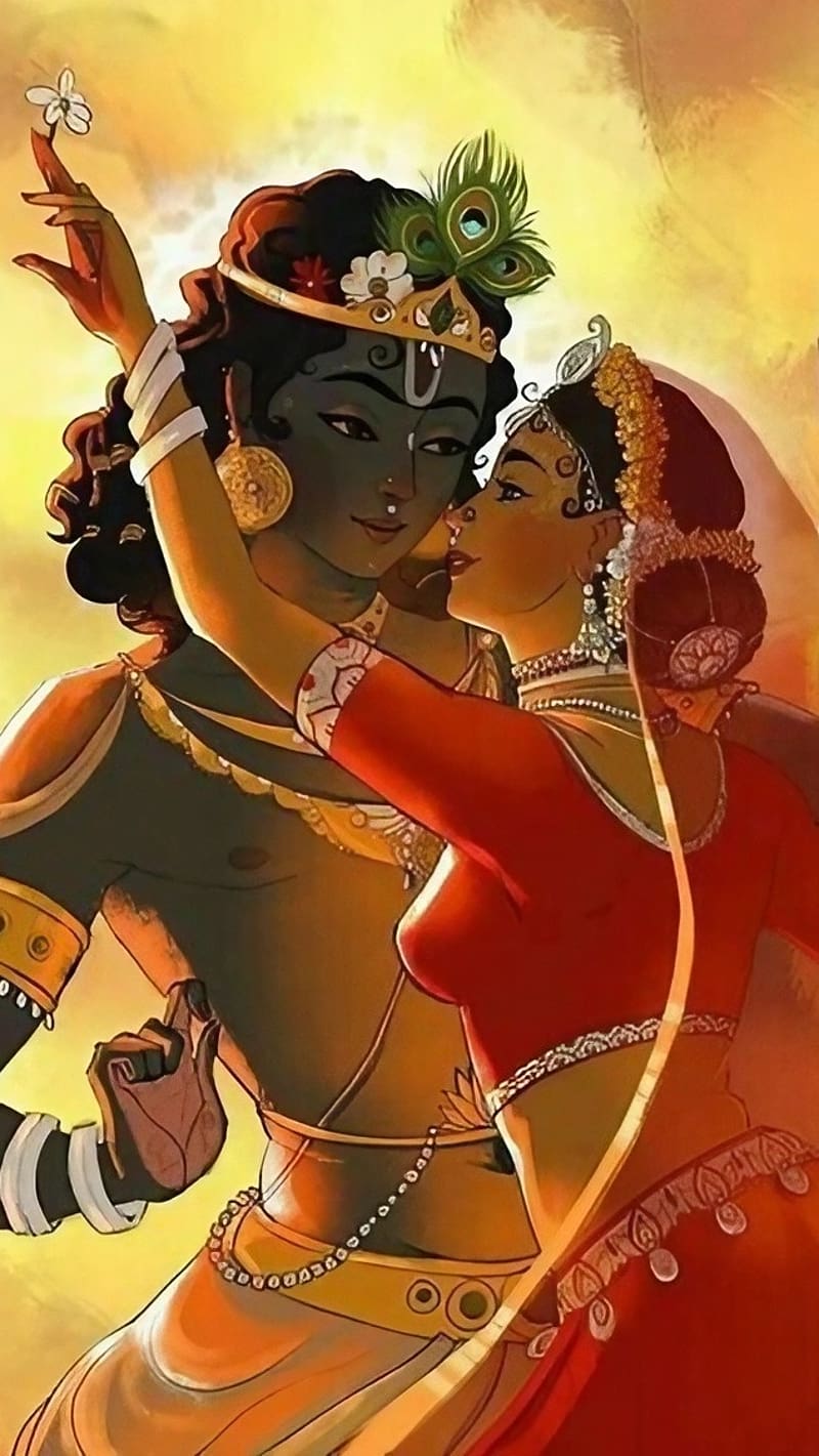 Radha Krishna Love, Art Work, painting art, lord, god, HD phone ...