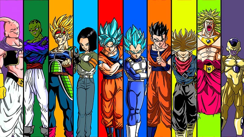 Anime, Dragon Ball, Goku, Gohan (Dragon Ball), Trunks (Dragon Ball), Vegeta  (Dragon Ball), HD wallpaper