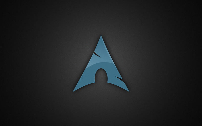 Manjaro logo, minimalism, gray background, Linux, Manjaro blue logo, Manjaro, HD wallpaper