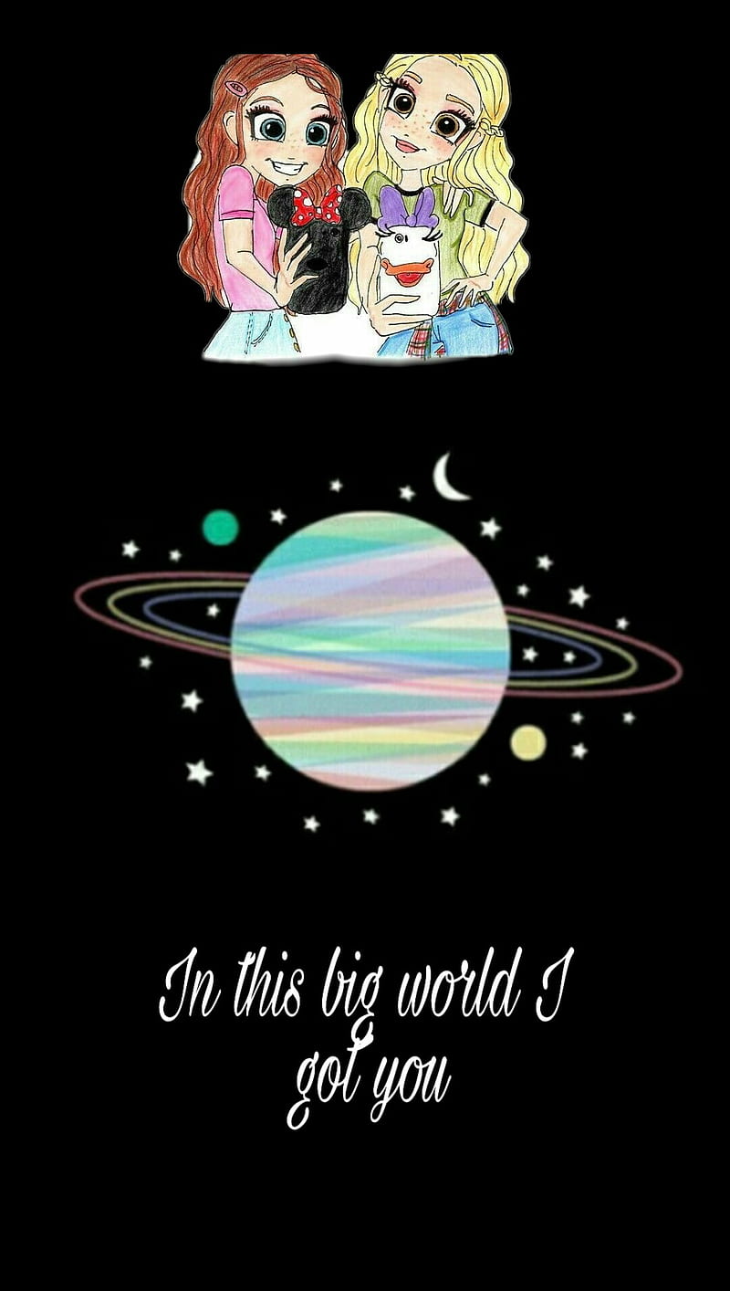 Besties, planets, quotes, relationship, HD phone wallpaper