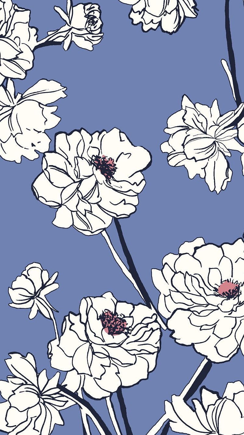 Blue & White Flowers. . Kate spade, Blue and White Floral, HD phone  wallpaper | Peakpx