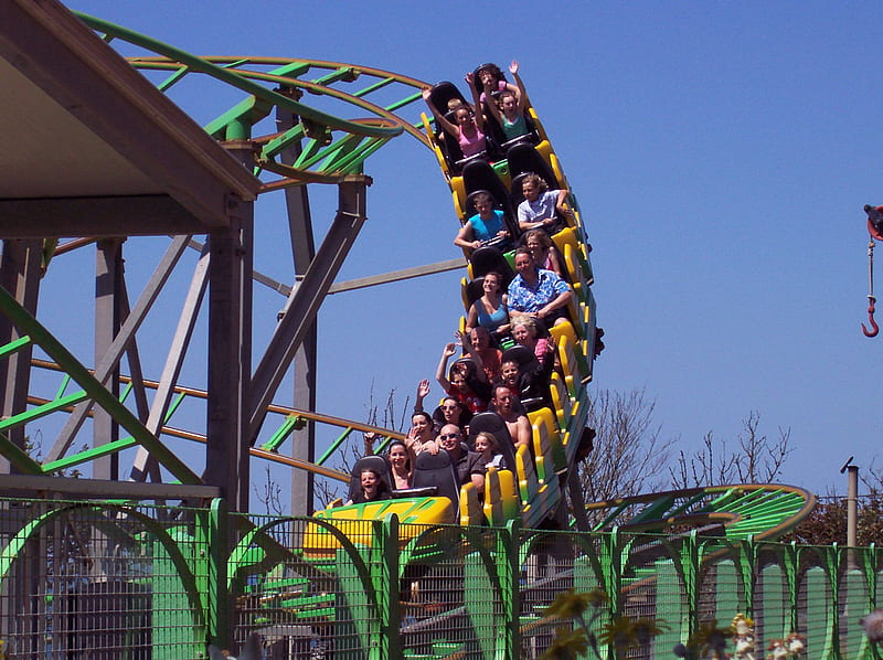 Roller Coaster ride IOW, laughter, fun, sunshine, holiday, HD wallpaper