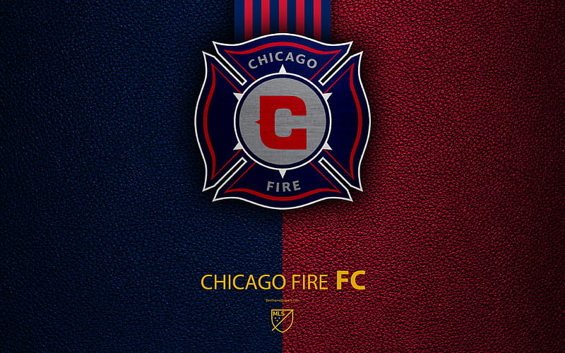 Chicago Fire FC American soccer club, MLS, leather texture, logo, emblem, Major League Soccer, Chicago, Illinois, USA, football, MLS logo, HD wallpaper