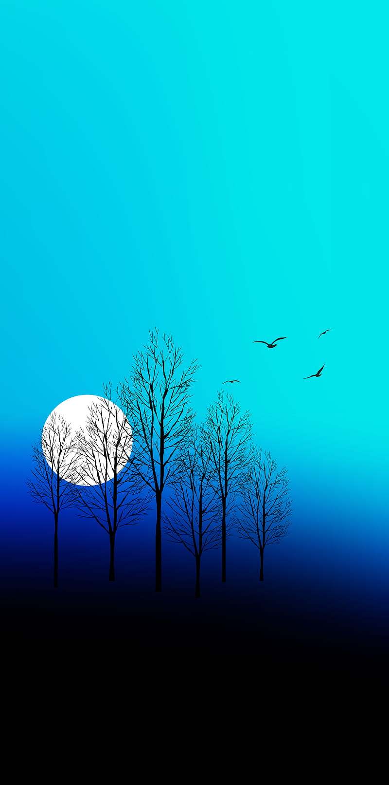 Full Moon, blue, dark, full, landscape, legends, mobile, moon, planet, samsung, space, HD phone wallpaper